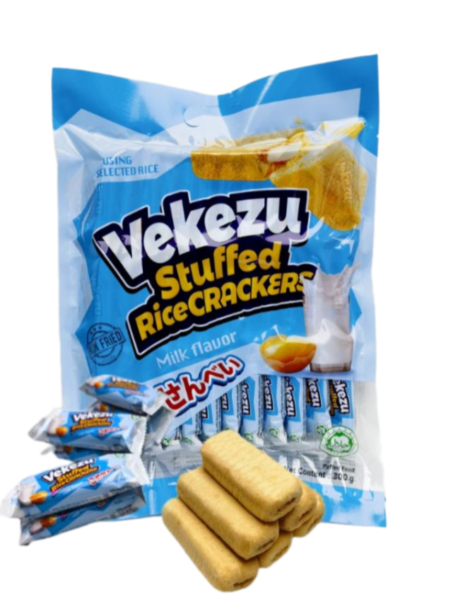 Vekezu Stuffed Rice Crackers(Milk flavor)300g